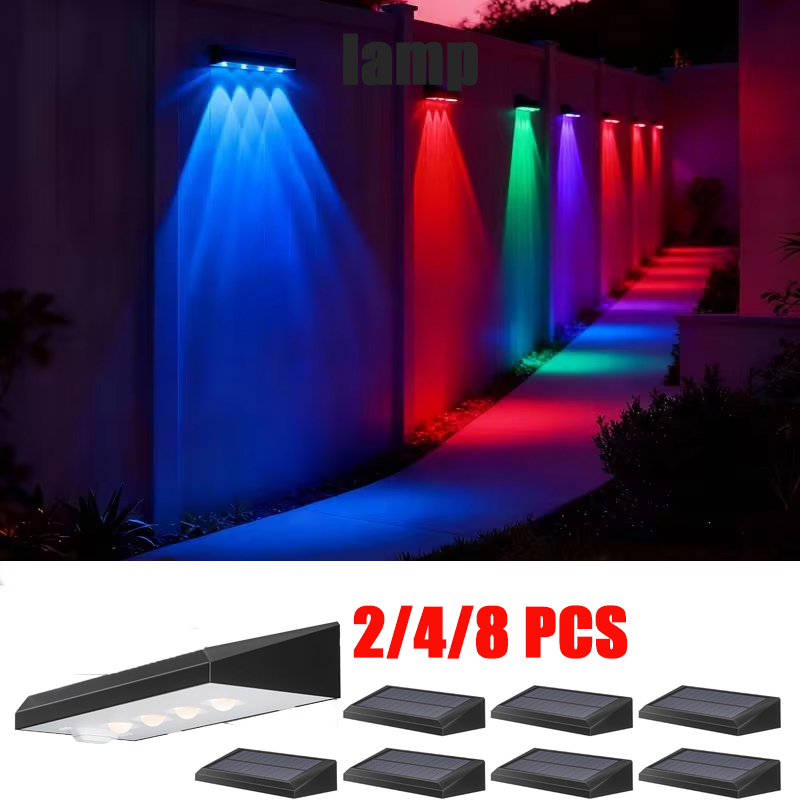 Wired Pathway Light - 2/4/8PCS Multicolor Decorative Fence Wall Light