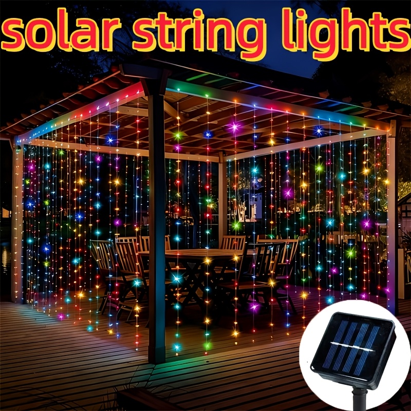 Outdoor Lighting No Wiring - Solar LED Curtain Light Outdoor Summer