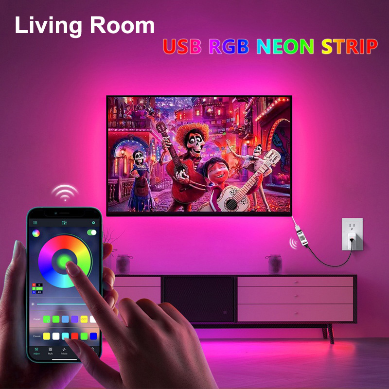 RGB LED Neon Strip 5V USB  Blu - đánh giá và giá Outdoor Lighting No Wiring