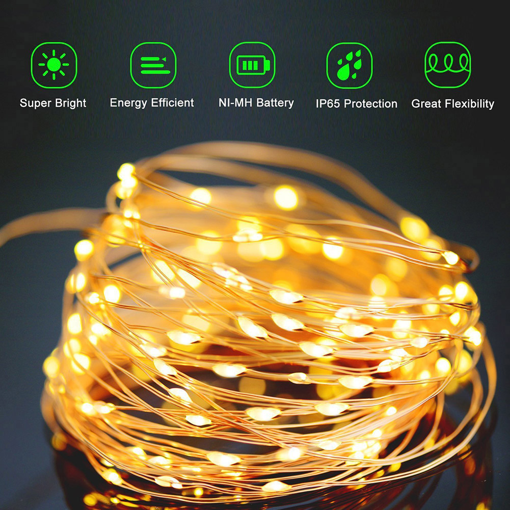 5M 20M LED Solar Light Outdoor - đánh giá và giá Outdoor Lighting No Wiring