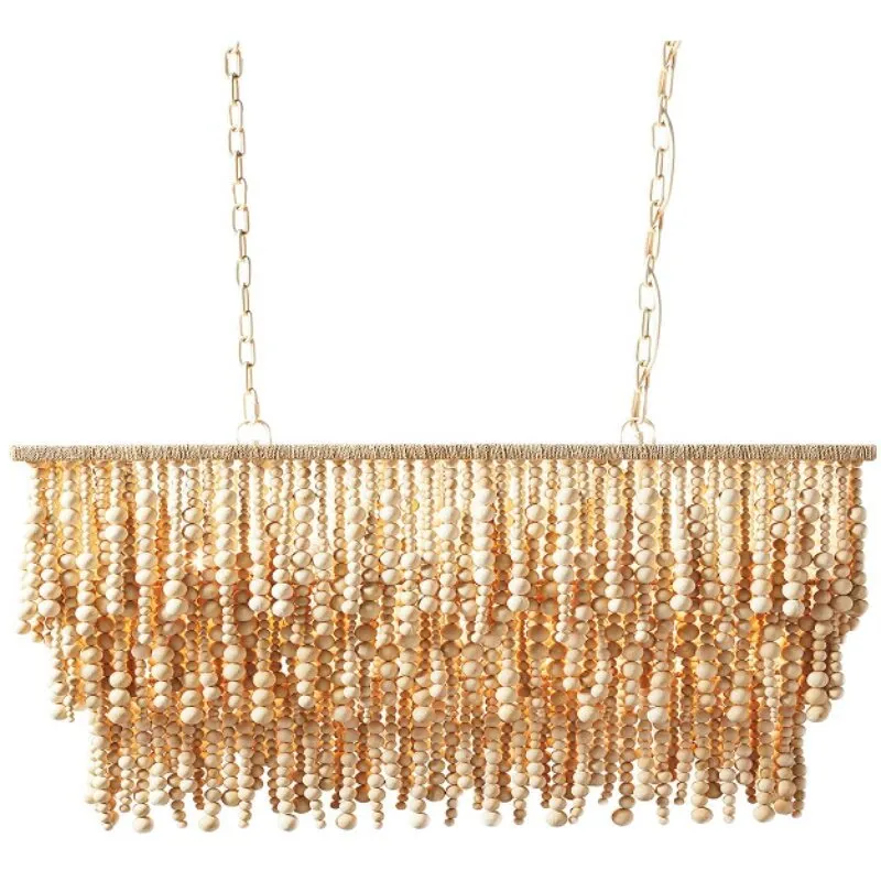 Bohemian Wood Bead Chandelier  - đánh giá và giá Outdoor Lighting Chandelier