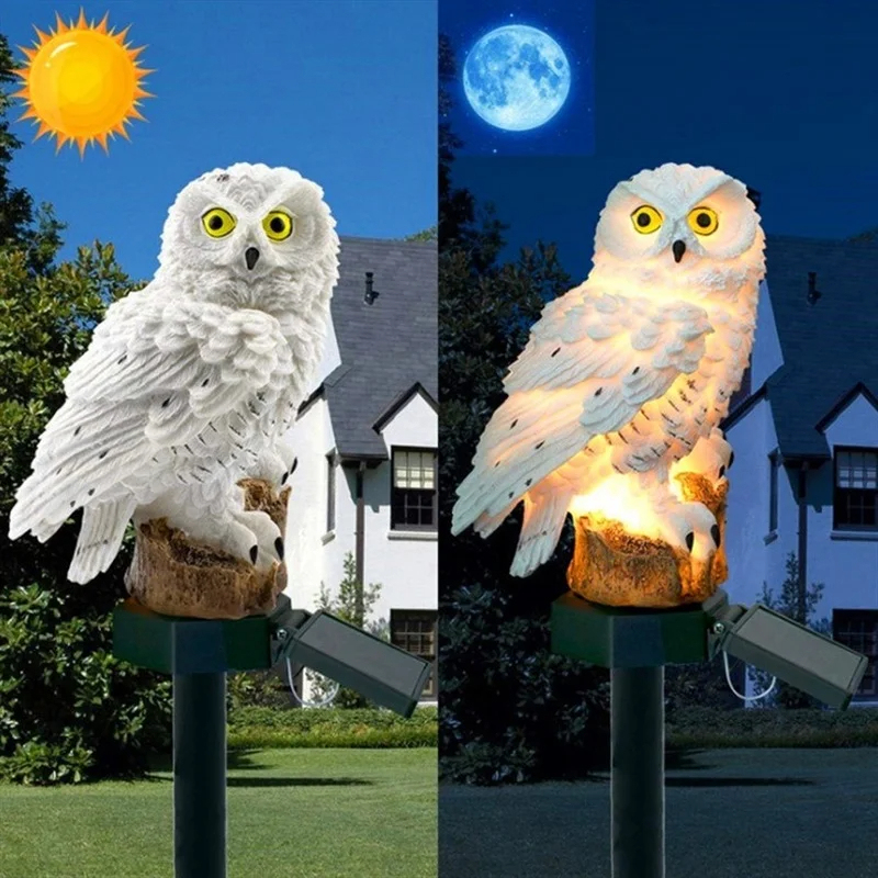 Solar Owl Statue Garden Light  - đánh giá và giá Outdoor Lighting Ideas
