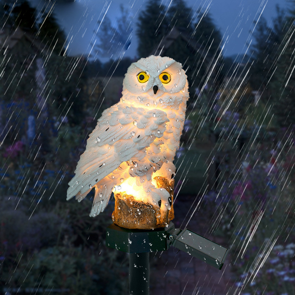 Solar Owl Statue Garden Light  - đánh giá và giá Outdoor Lighting Ideas