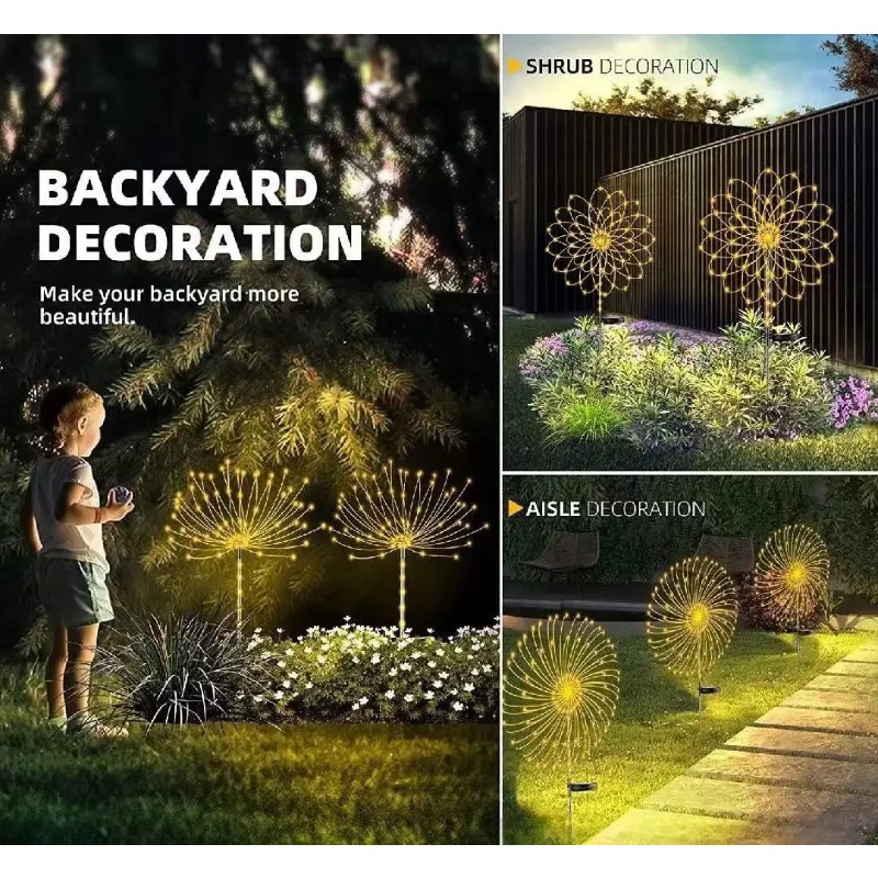 Solar Firework Lamp Copper Wir - đánh giá và giá Wired Pathway Light