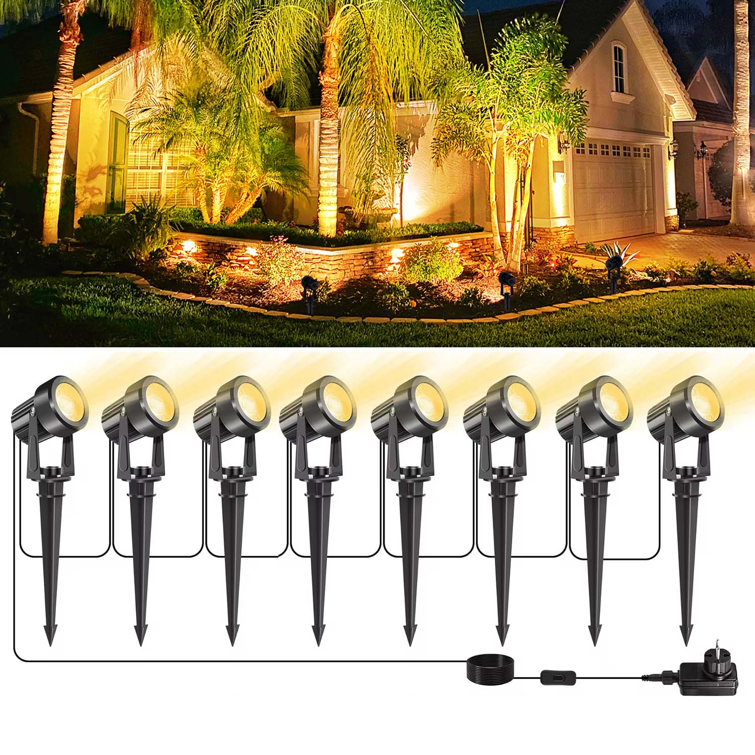 4/6/8LEDS 3000K Outdoor Spotli - đánh giá và giá Outdoor Lighting Voltage