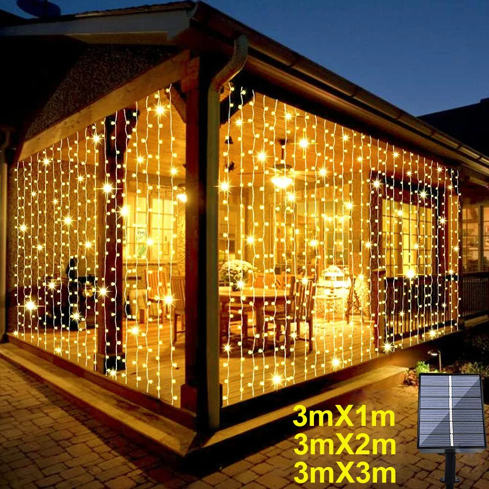 Solar LED Curtain Light Outdoo - đánh giá và giá Outdoor Lighting No Wiring