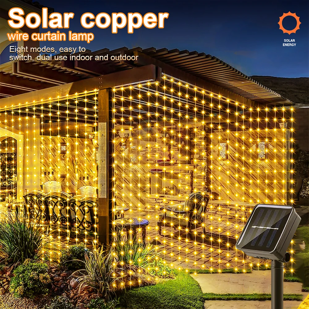 Solar LED Curtain Light Outdoo - đánh giá và giá Outdoor Lighting No Wiring