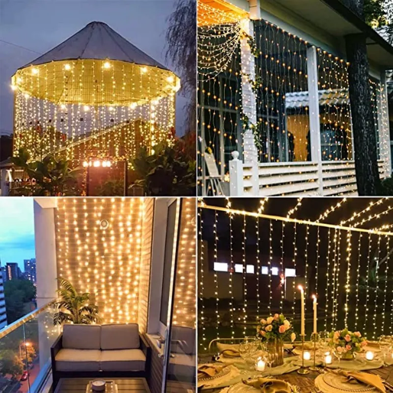 Solar LED Curtain Light Outdoo - đánh giá và giá Outdoor Lighting No Wiring