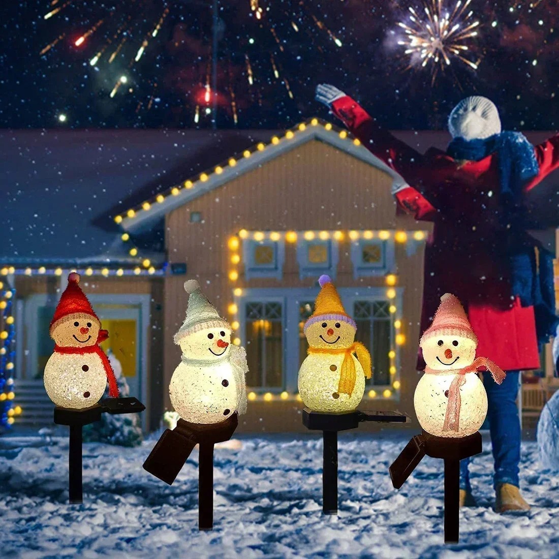 Christmas Snowman Solar Garden - đánh giá và giá Outdoor Lighting Pathway